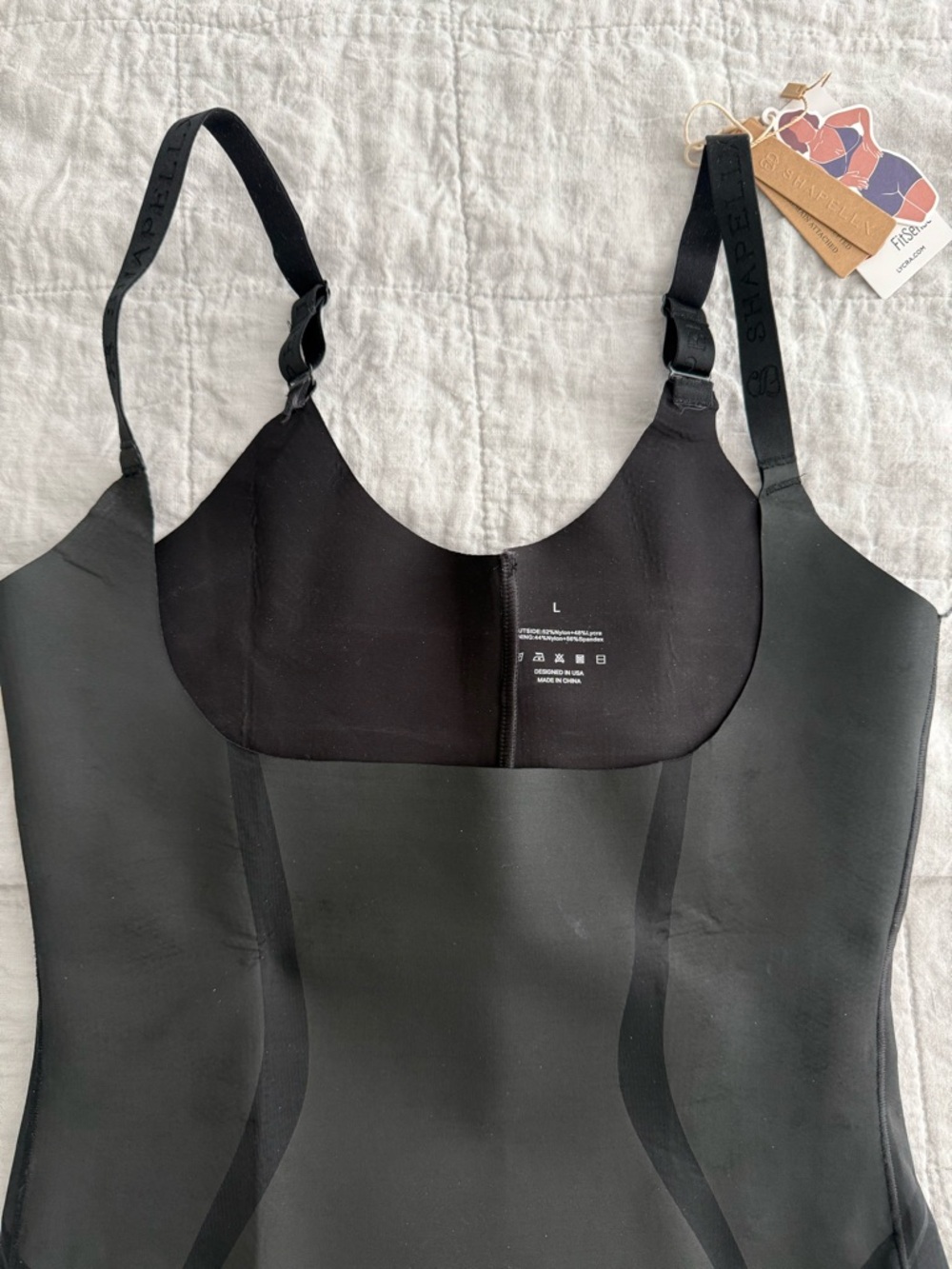Shapermint Seamless Black Shapewear Bodysuit - L